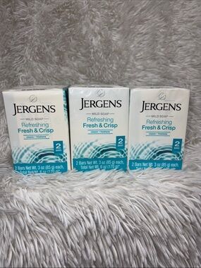 Jergens Refreshing Fresh & Crisp Bar Soap (3 packs with 2 soap bars in each)